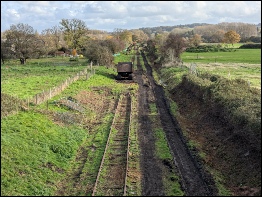 From Sheepway bridge looking towards Pill with remains of National Grid temporary crossing. Nov 2025