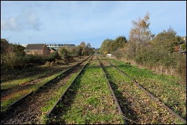 Looking towards Portishead and site of new station from Tansy Lane. Nov 2025