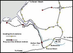 Portishead line reopened map