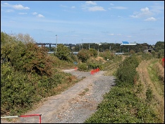 From Marsh Lane bridge looking towards M5 and Pill. 