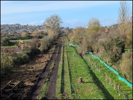 From Sheepway bridge looking towards Portishead with temporary compound off to the left. Nov 2025