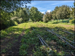 Looking towards Portishead from end of double track – August 2023