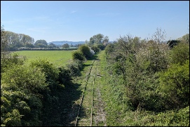 From Station Road bridge, Sheepway, looking towards Portishead – April 2025